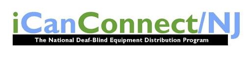 Logo: text reads iCanConnect/NJ The National Deaf-Blind Equipment Distribution Program